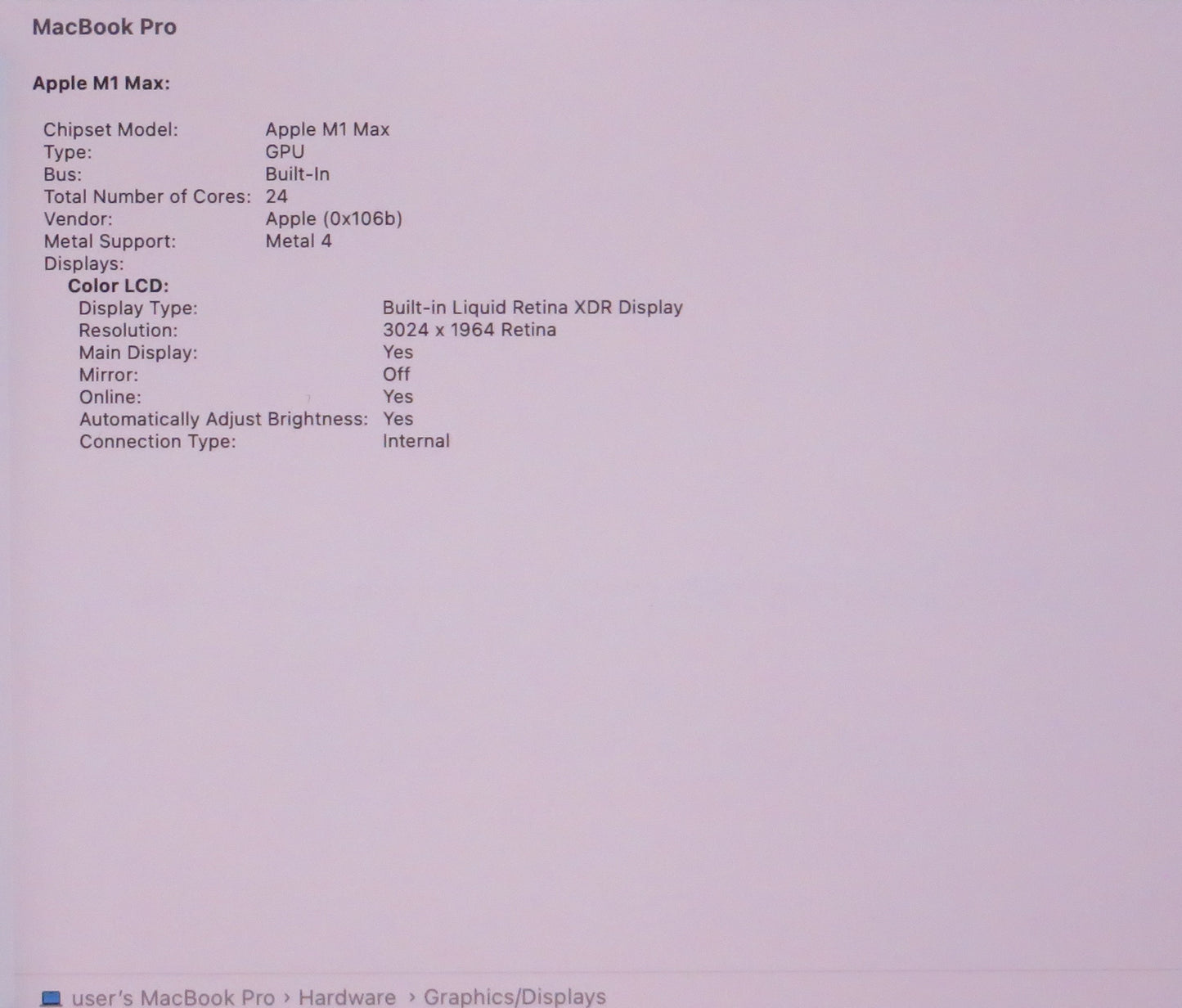 Apple Macbook Pro 2021 14in Retina XDR M1 Max 32GB RAM 1TB SSD macOS A2442