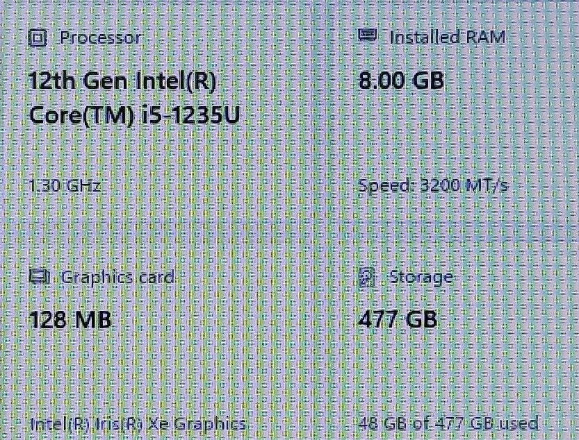 HP 15-DY50350D I5-1235U, 8GB, 512GB
