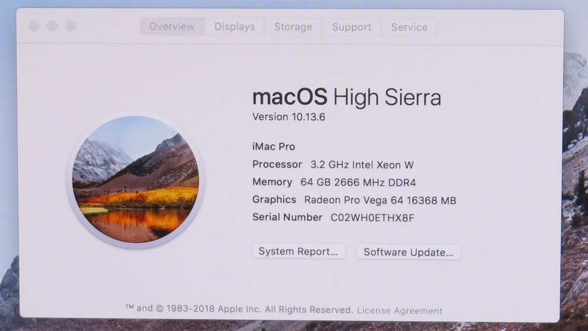 Apple iMac Pro 27in Xeon W-2140B 3.2GHz 64GB RAM 1TB macOS Radeon Pro Vega 64