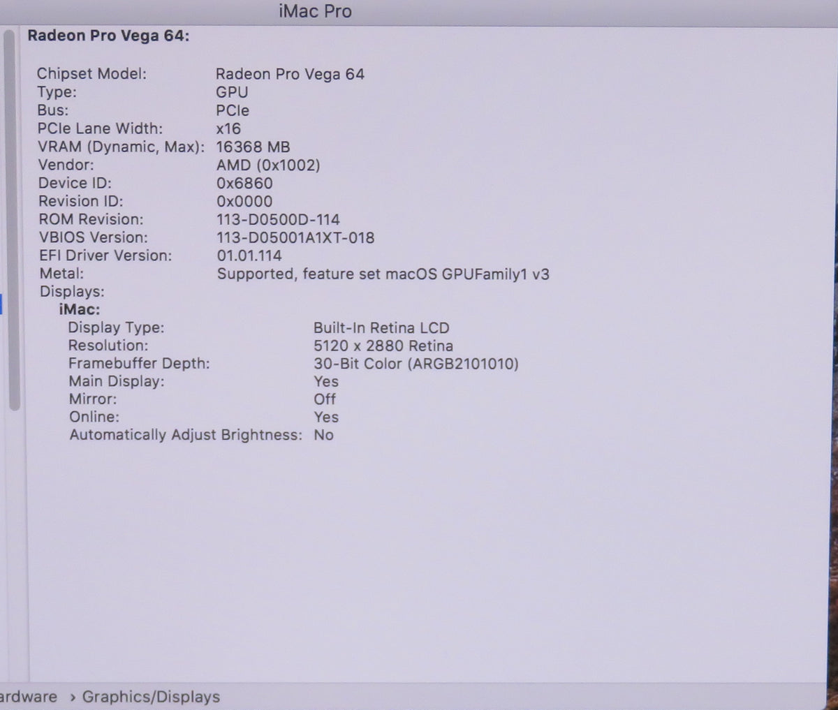 Apple iMac Pro 27in Xeon W-2140B 3.2GHz 64GB RAM 1TB macOS Radeon Pro Vega 64