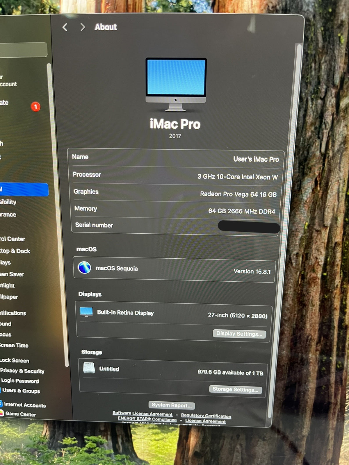 Apple iMac Pro 27in Xeon W-2150B 3.0GHz 64GB RAM 1TB macOS Radeon Pro Vega 64