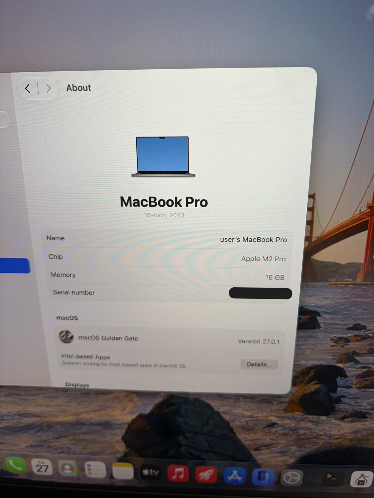 Apple Macbook Pro 2023 16in Retina M2 Pro 16GB RAM 512GB A2780