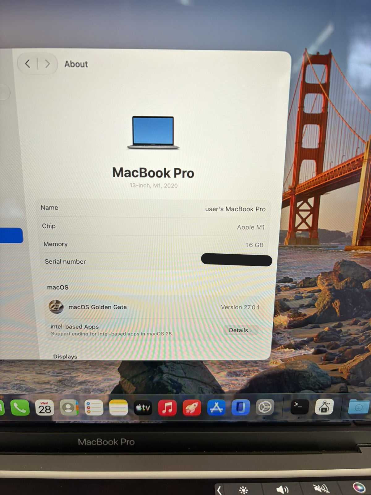 Apple Macbook Pro 2020 13in Retina M1 16GB RAM 512GB macOS A2338