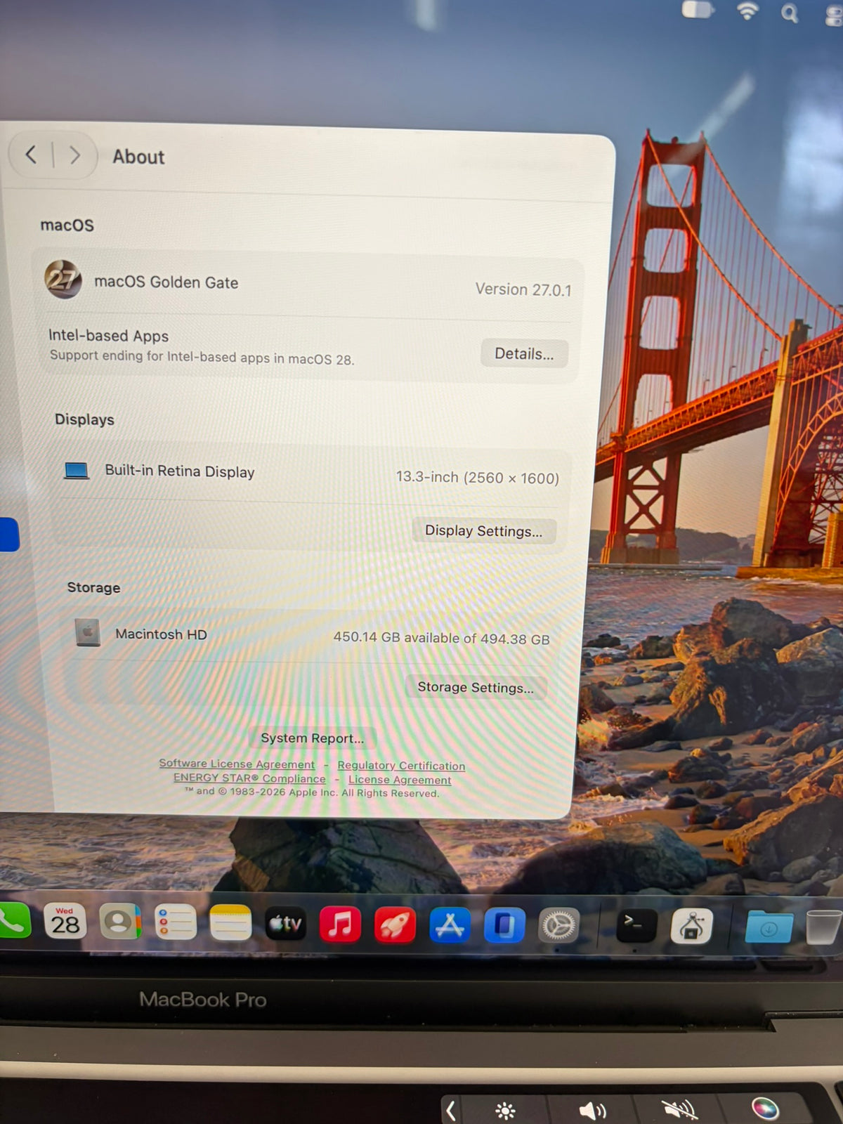 Apple Macbook Pro 2020 13in Retina M1 16GB RAM 512GB macOS A2338