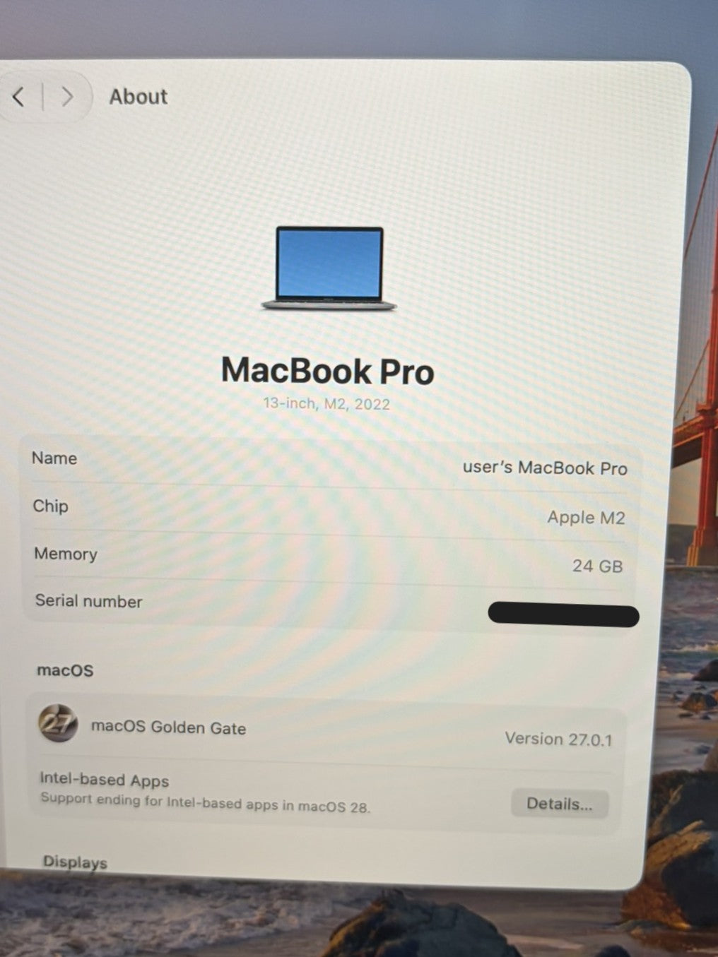 Apple Macbook Pro 2022 13in Retina M2 24GB RAM 512GB macOS A2338