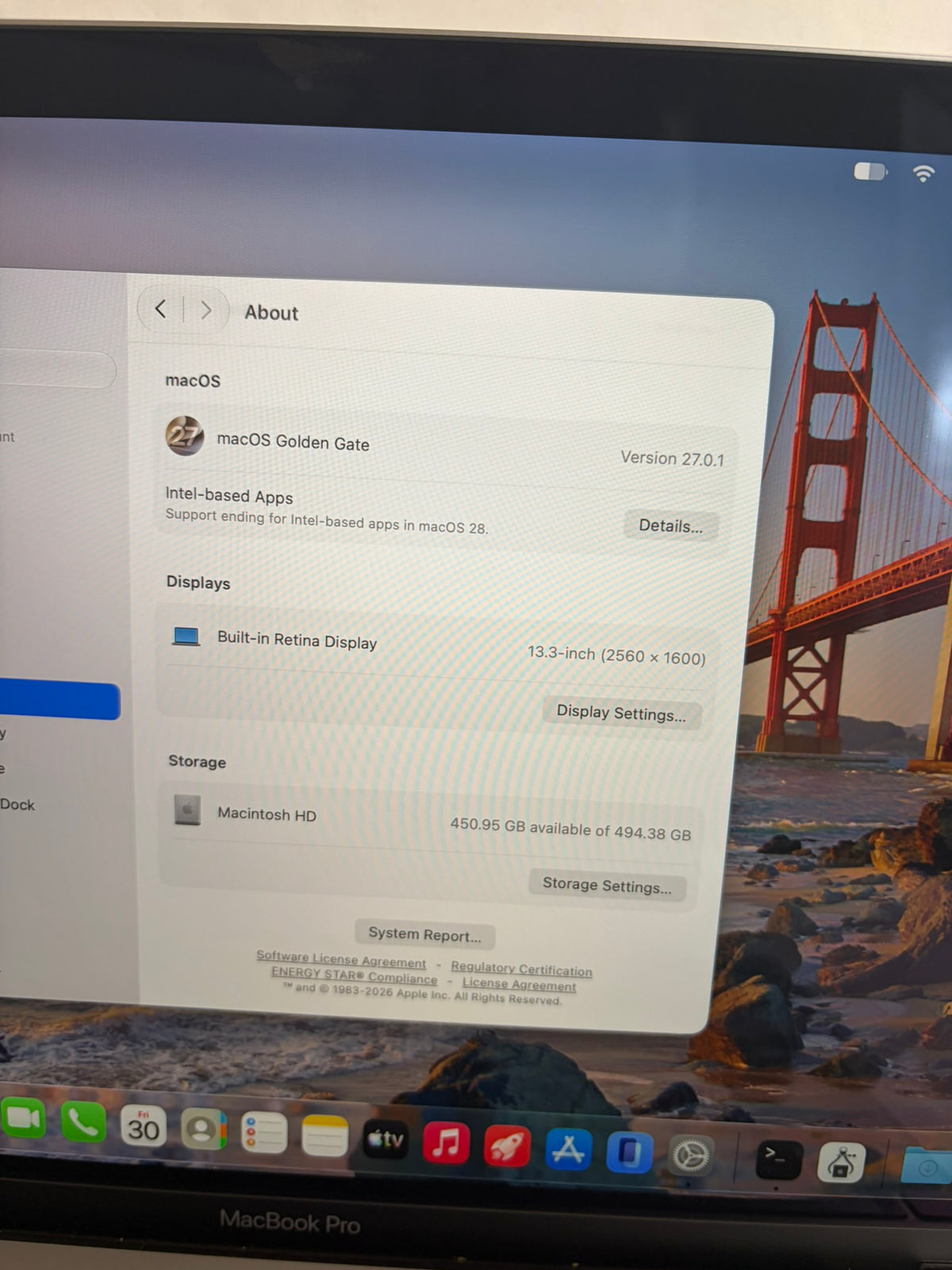 Apple Macbook Pro 2022 13in Retina M2 24GB RAM 512GB macOS A2338