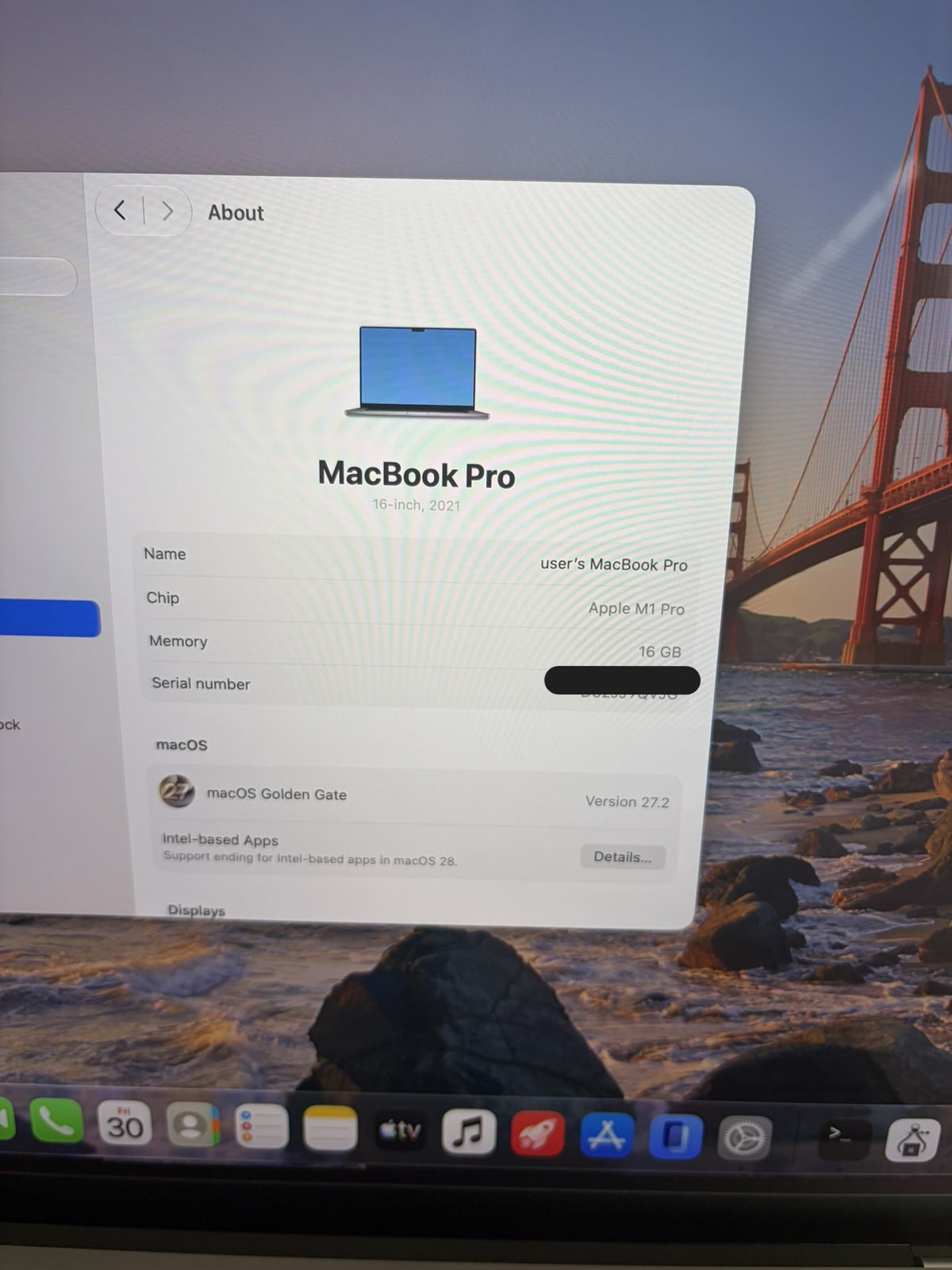 Apple Macbook Pro 2021 16in Retina XDR M1 Pro 16GB RAM 512GB macOS A2485