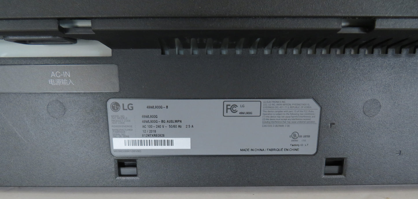 LG 49" UltraWide Curved Monitor 49WL900G-B