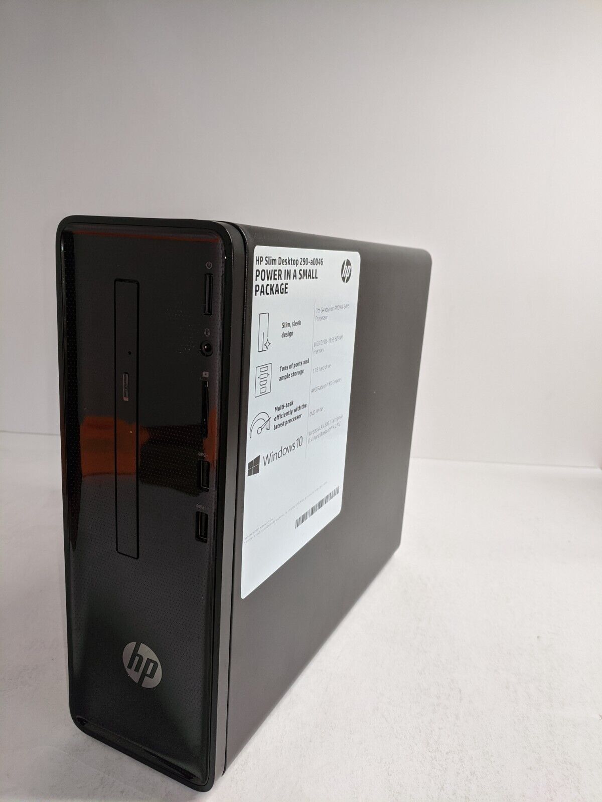 HP Slim Desktop 290-a0046, GEN 7 AMD A9-9425, 8GB RAM, 1 TB HDD- FREE SHIPPING