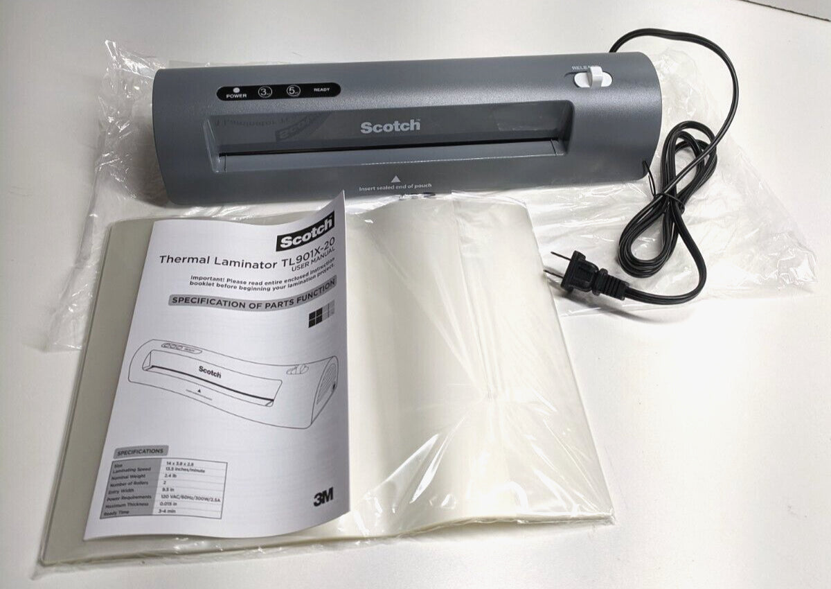 Scotch Thermal Laminator with 20 Letter Size Pouches - TL901X-20