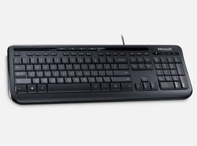 Microsoft Wired 600 QWERTY Keyboard Model 1576 EL939- Black